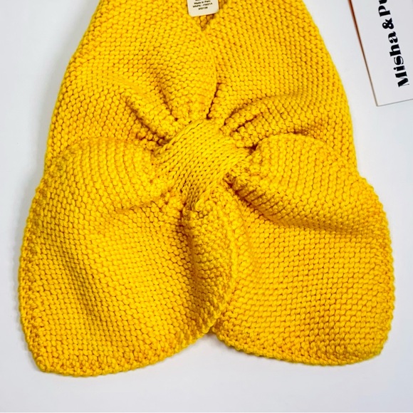 NWT MISHA&PUFF Adult Women Scarf 100% Merino Wool Knit Neck Warmer Yellow (g41) - Picture 3 of 12